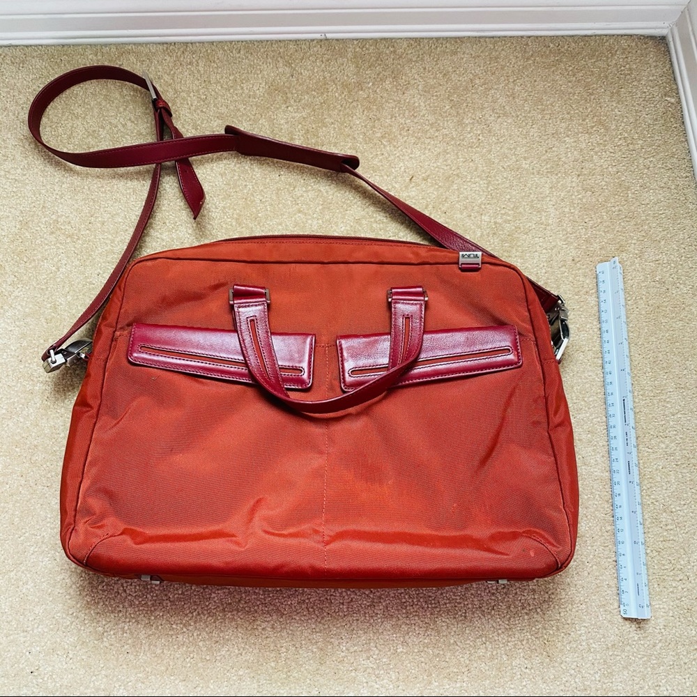 Tumi briefcase bag laptop shoulder orange